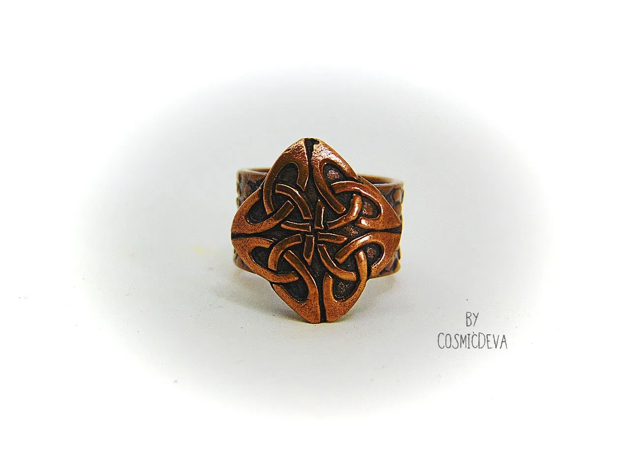 Celtic Knot Copper Ring, Celtic Jewelry, Norse Ring, US SIZE 7 Ring