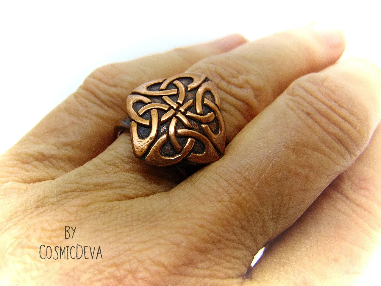 Celtic Knot Copper Ring, Celtic Jewelry, Norse Ring, US SIZE 7 Ring