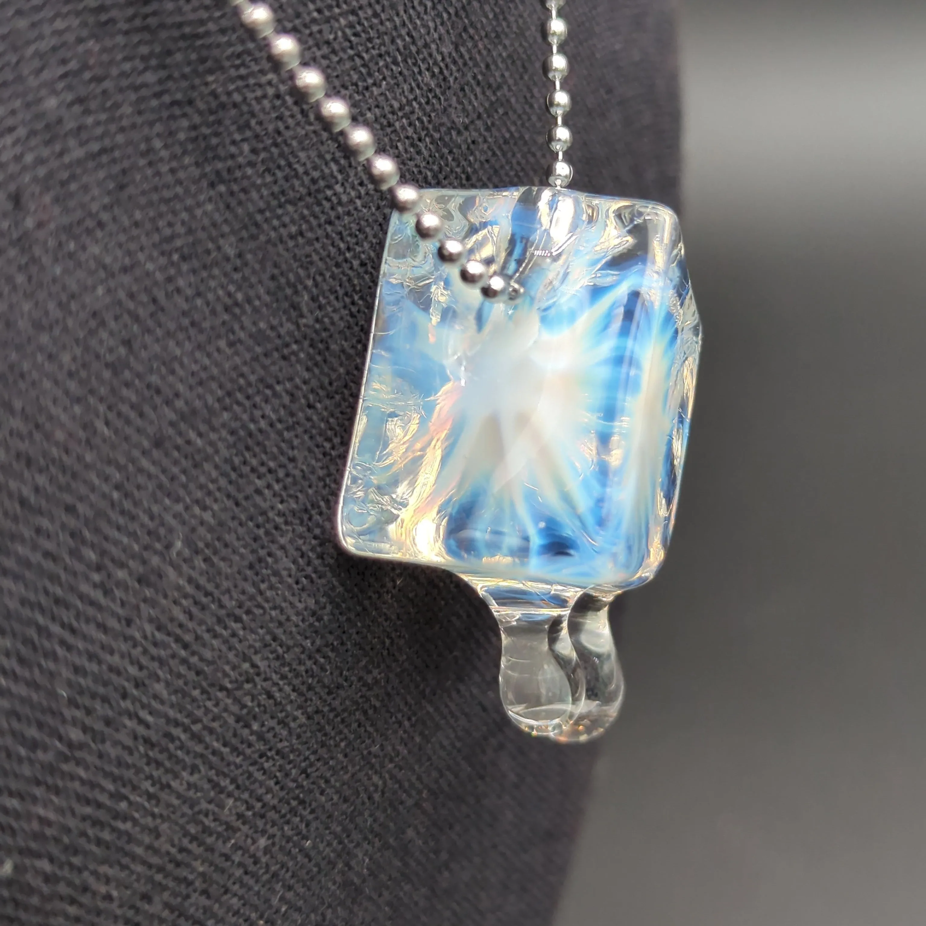 Chaka Glass Ice Core Cube Pendant