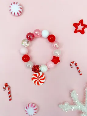 Christmas Peppermint Charm Bracelet - Customizable