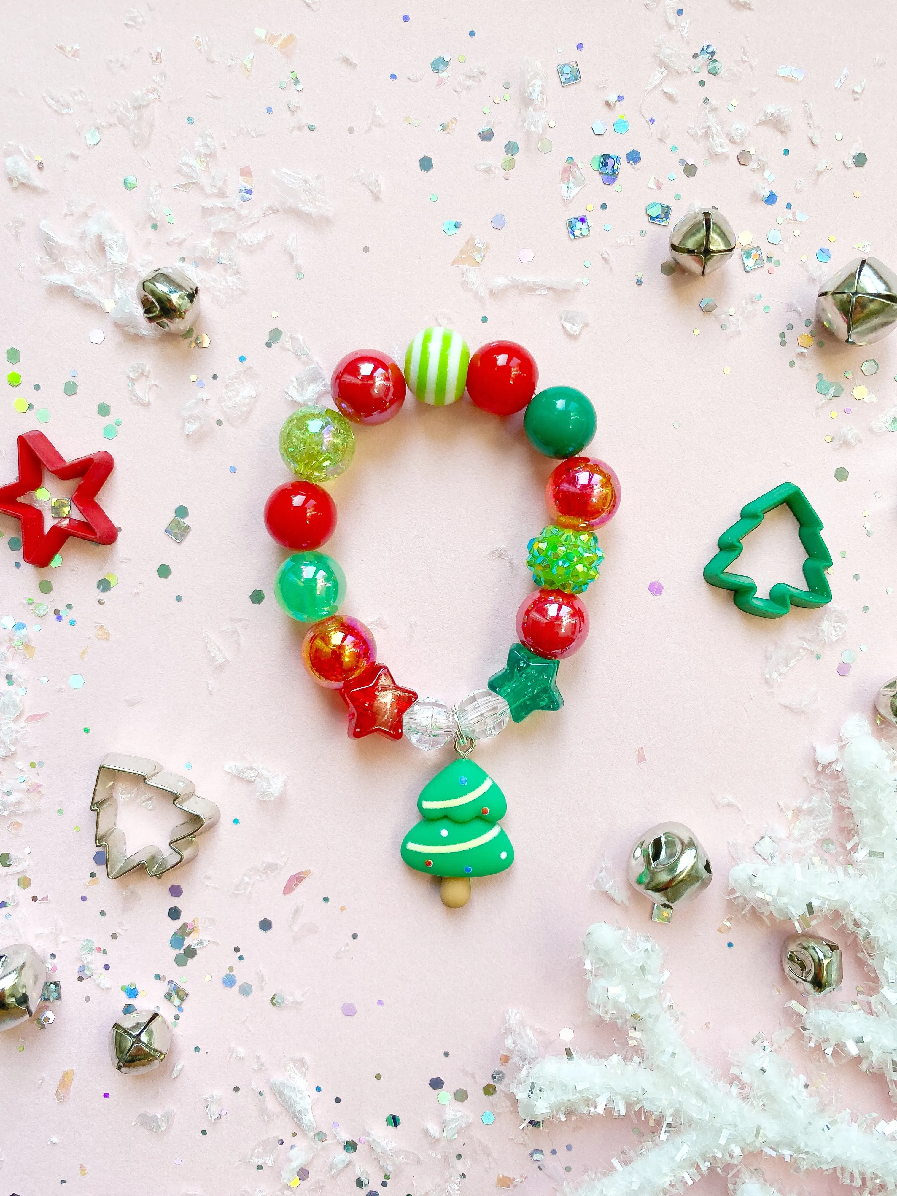 Christmas Tree Charm Bracelet - Customizable