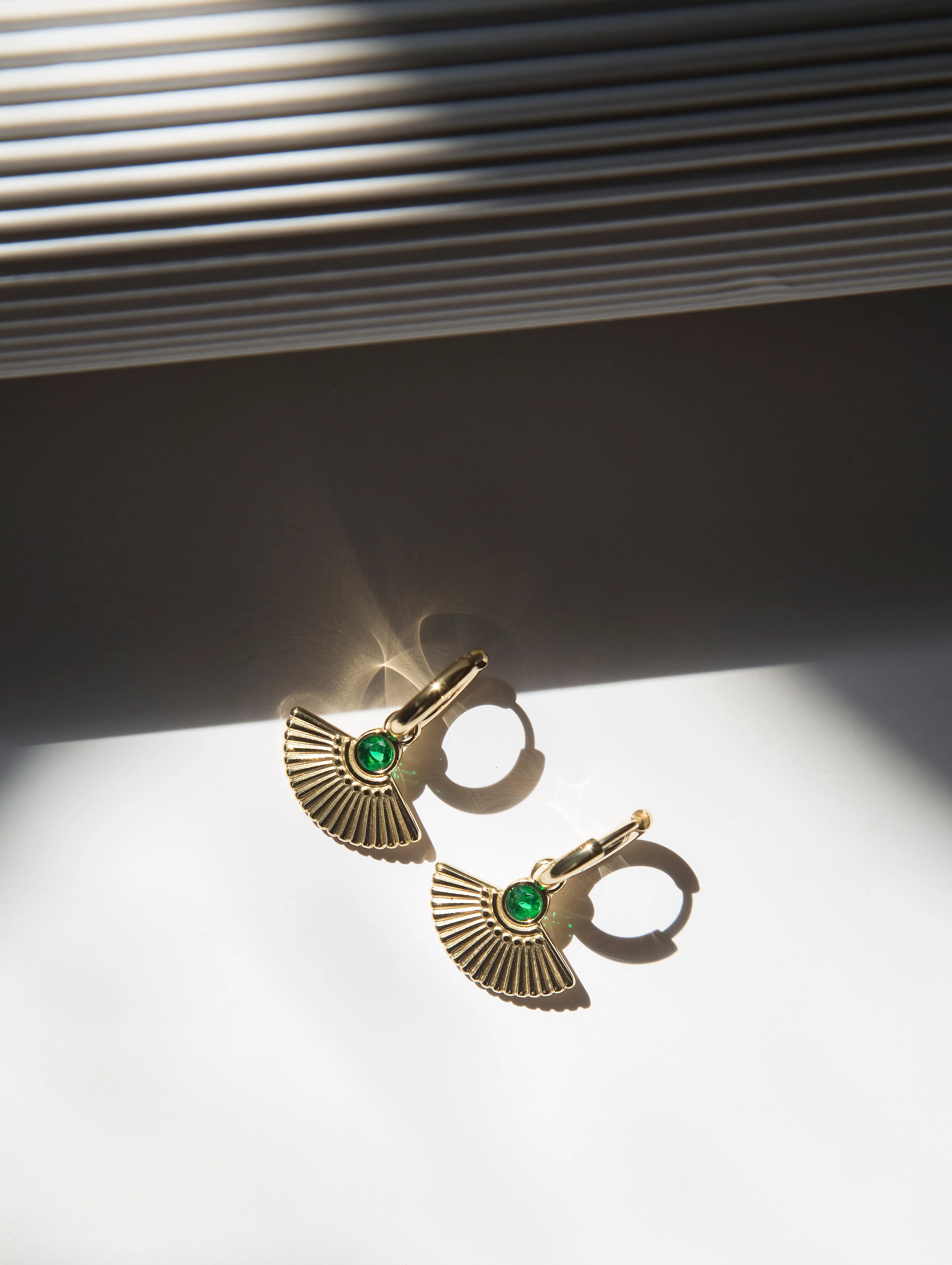 Cleopatra Earrings (Green Stone)