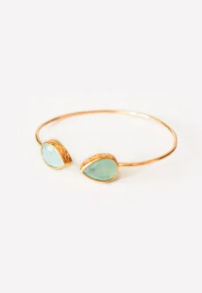 Debbie Katz - Nika 18K Gold Bracelet Ocean Cat Eye Stone