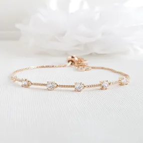 Delicate Wedding Bracelet in Rose Gold for Brides & Bridesmaids- Ginger