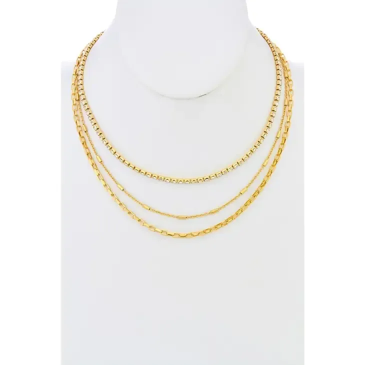 Diamond Strand Layered Chain Necklace