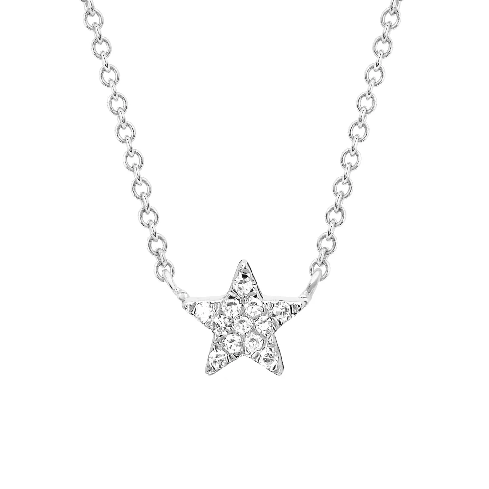 EF Collection - Diamonds Star Choker Necklace, White Gold