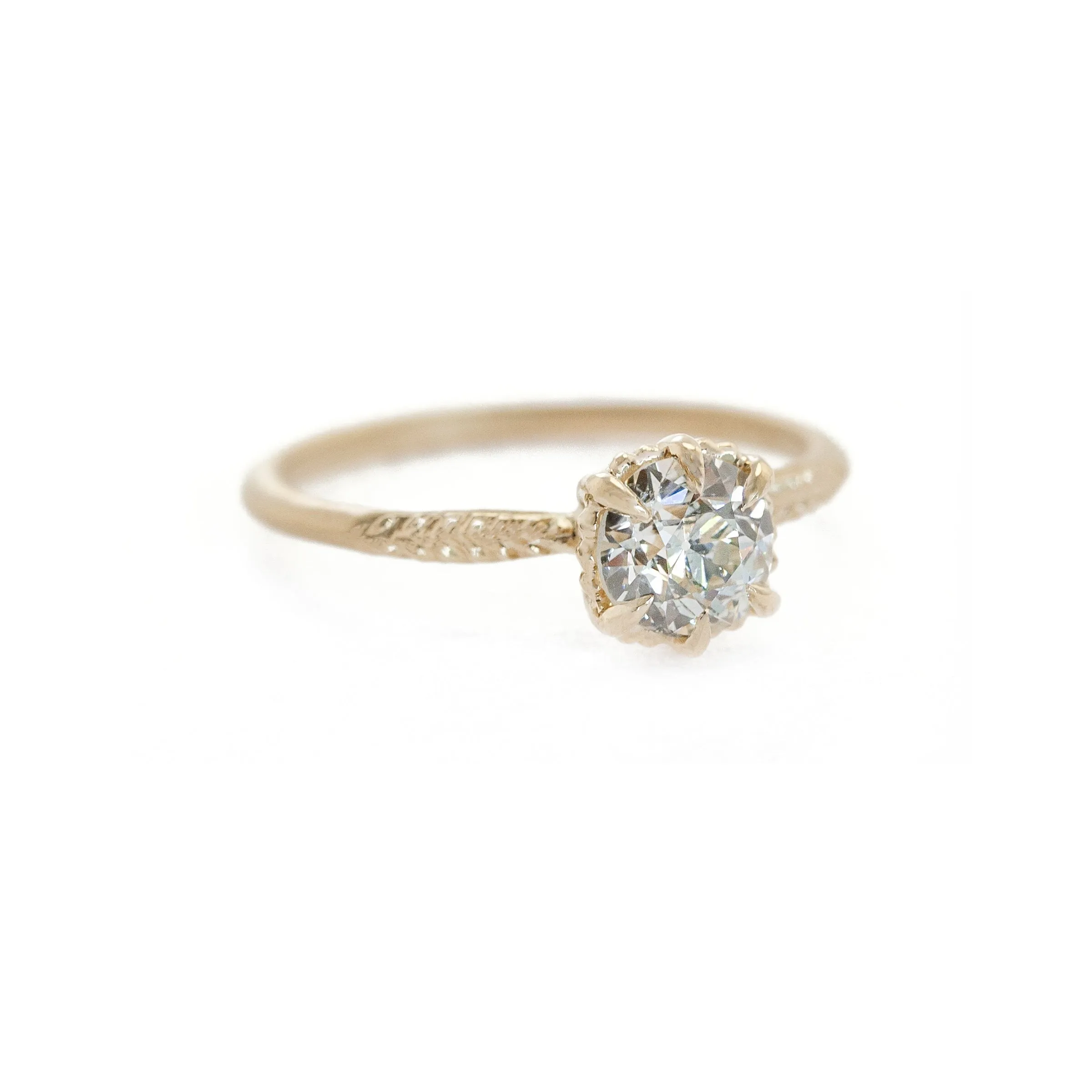 Evergreen Solitaire Diamond and 18 KT Yellow Gold Ring By Megan Thorne