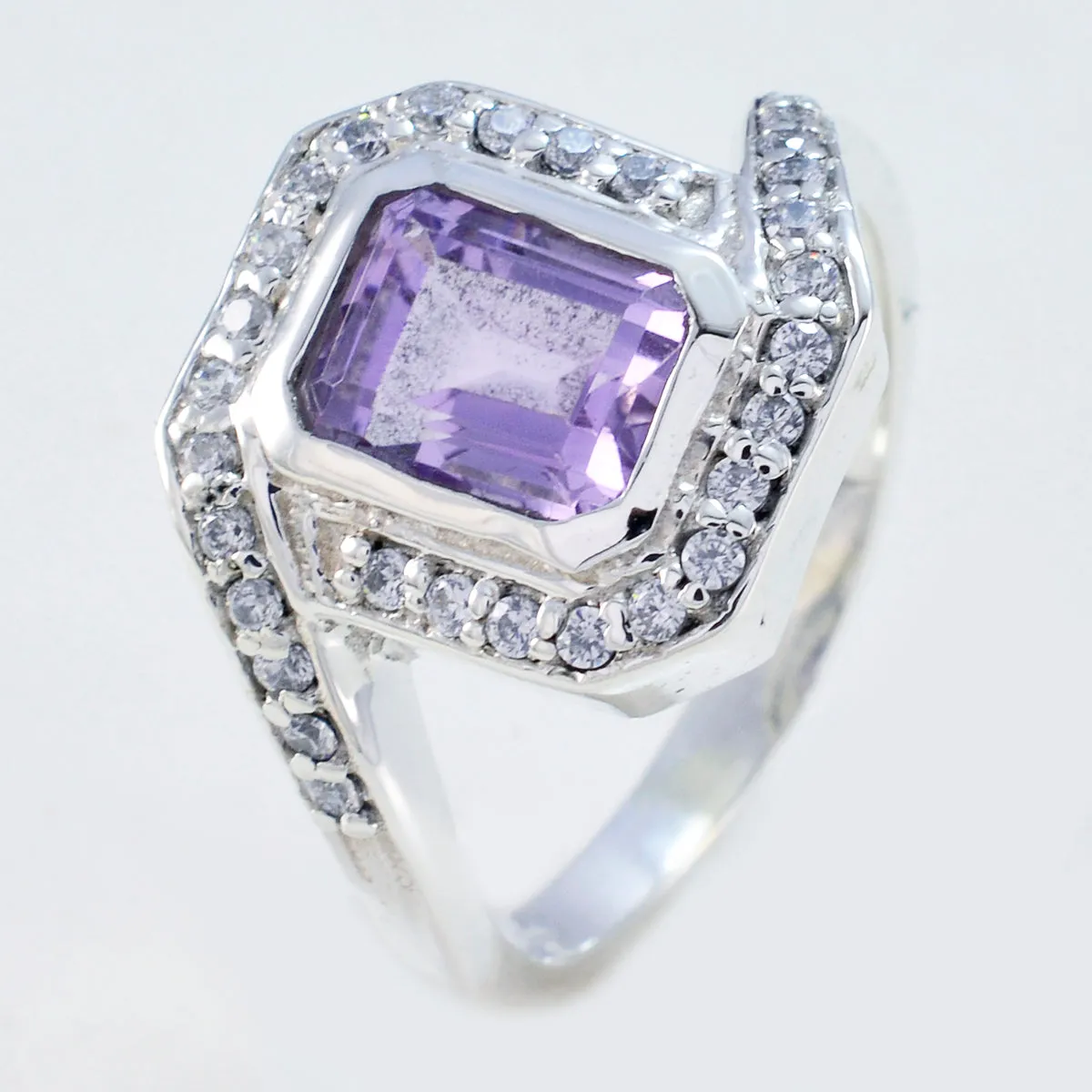 Excellent Gemstones Amethyst Silver Rings Fashion Jewelry Wholesale