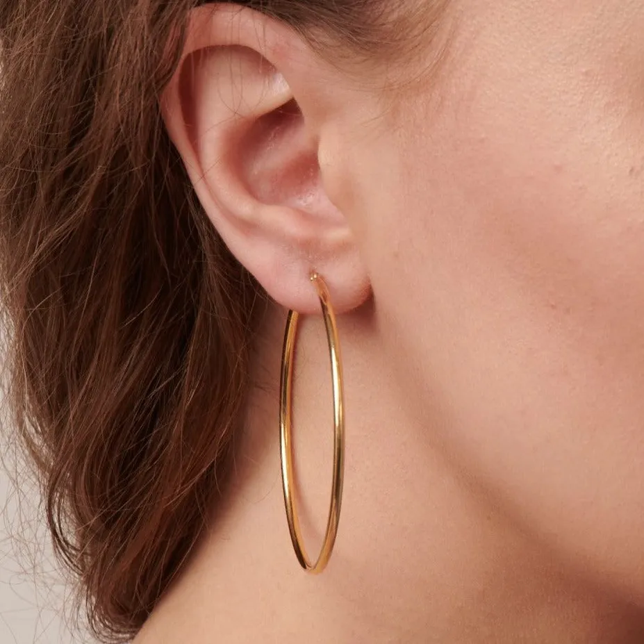 Extra Large Gold Smooth Hoops