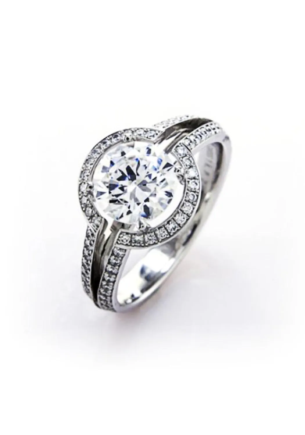 Furrer Jacot Torino Split Shoulder Semi-Mount Diamond Ring