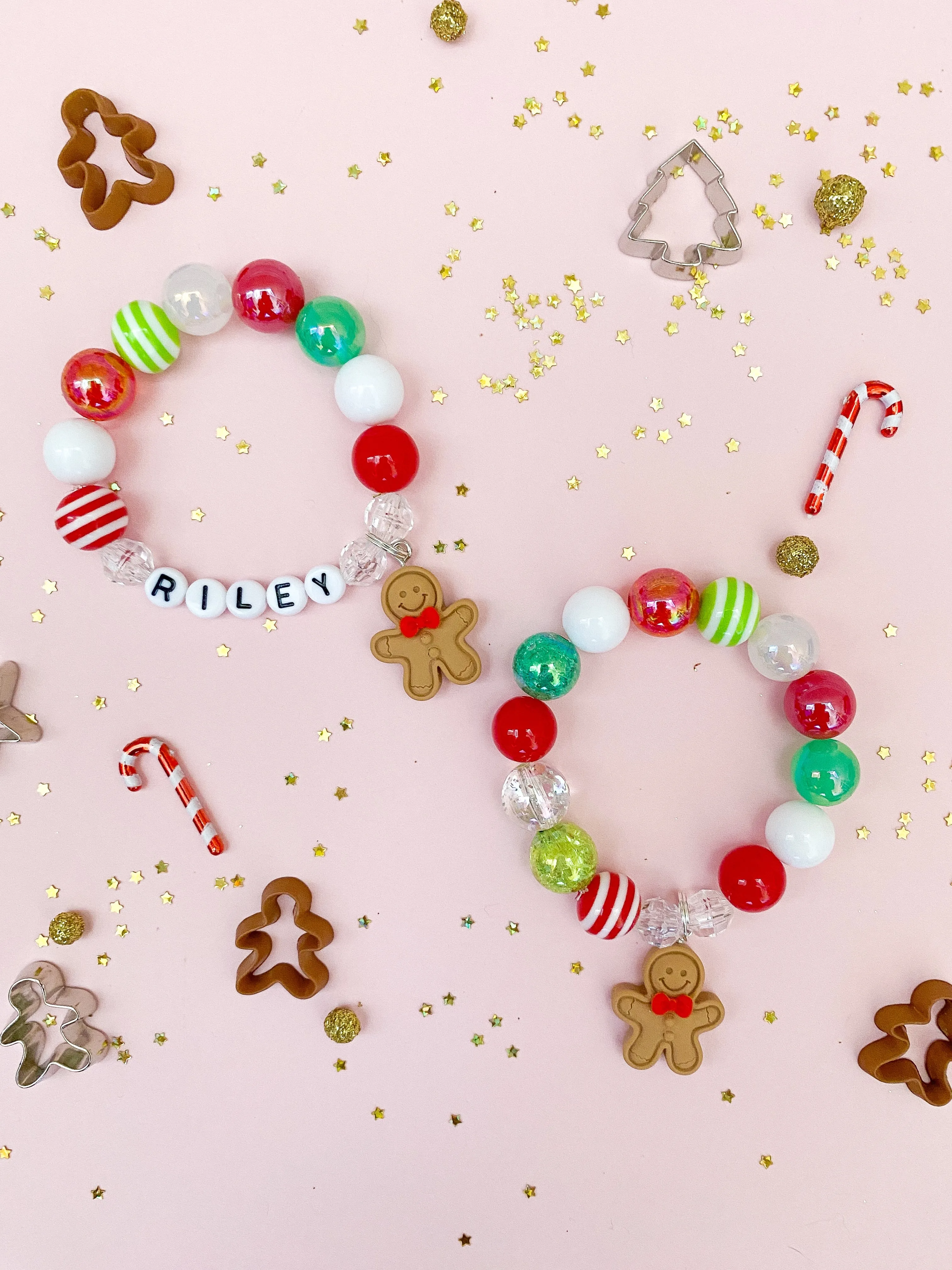 Gingerbread Cookie Charm Bracelet - Customizable