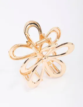 Gold Daisy Flower Hair Claw Clip