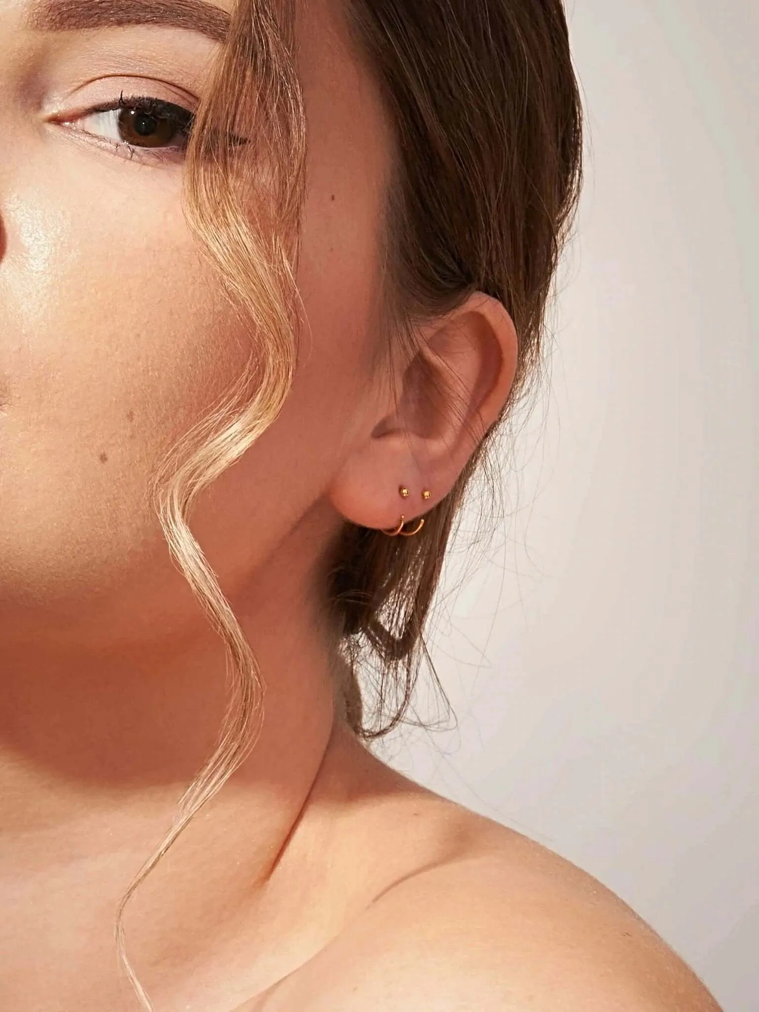 Gold Huggie Hoop Earrings