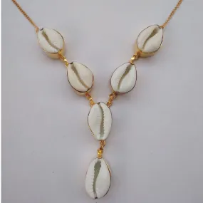 Handmade Gold Plated Cowrie Shell Designer Necklace