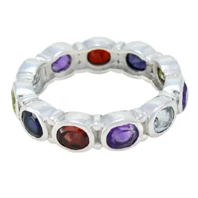 Handsome Gems Multi Stone 925 Sterling Silver Rings Biker Jewelry