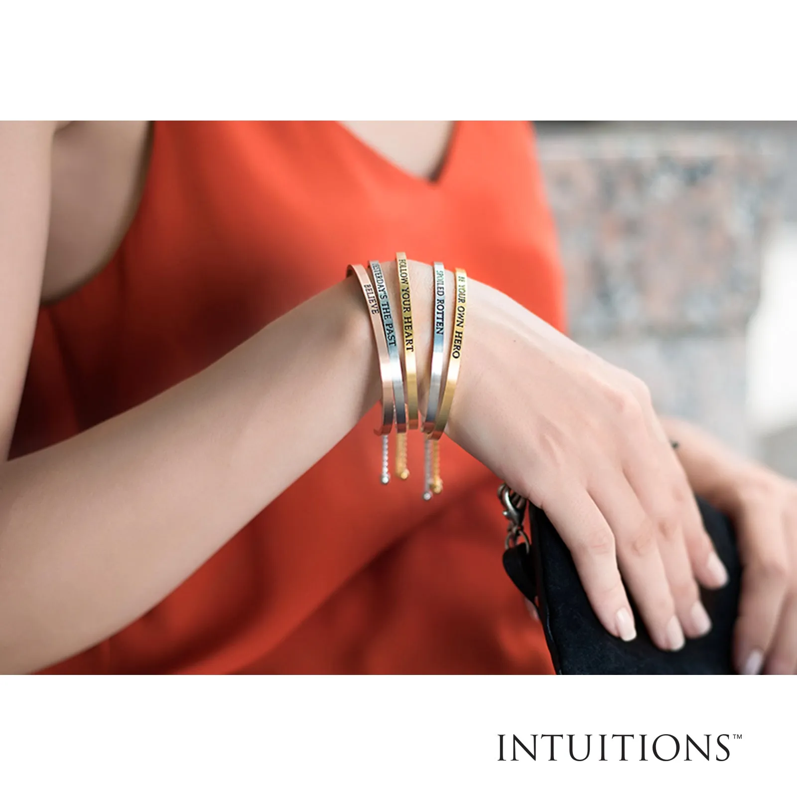 Intuitions Stainless Steel I TRUST MY S Diamond Accent Adjustable Bracelet