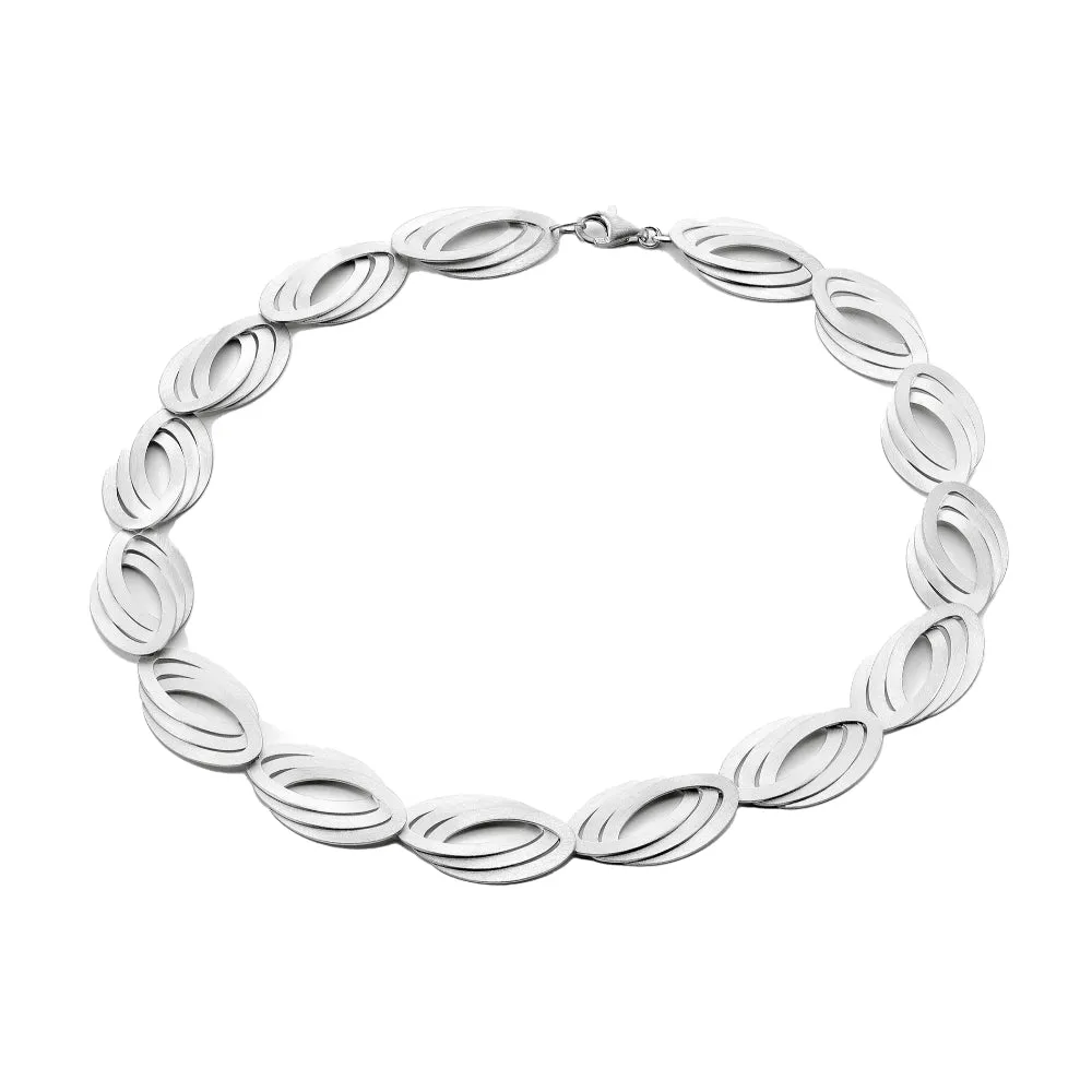 Kelim Silver Triple Oval Necklace 16.5