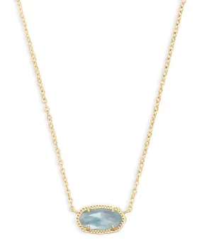 Kendra Scott Elisa Pendant Necklace - Light Blue Illusion/Gold