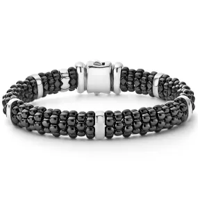 LAGOS Black Caviar Silver Station Bracelet