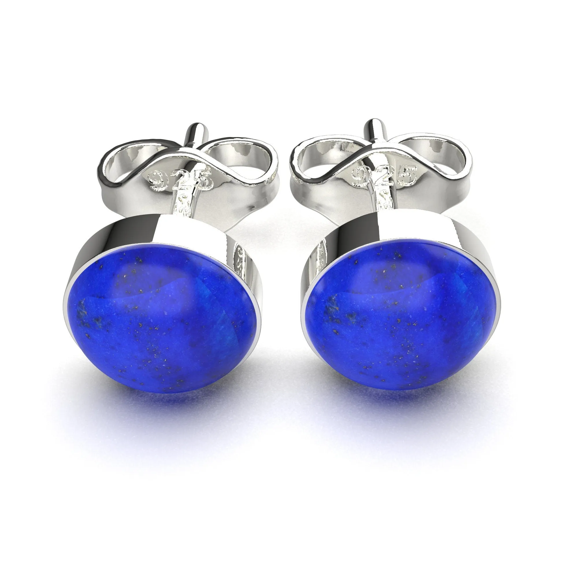 Lapis Lazuli Gemstone Stud Earrings