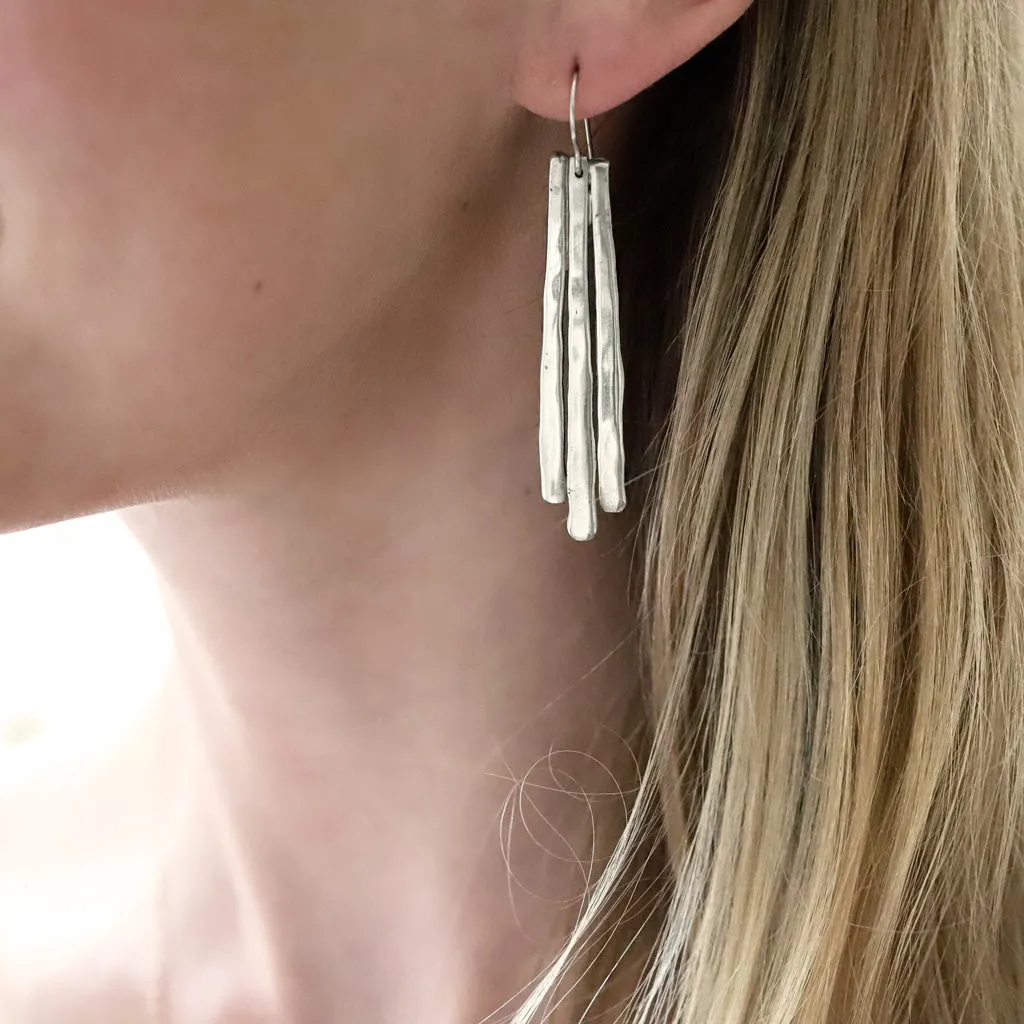 Long Fringe Drop Earrings