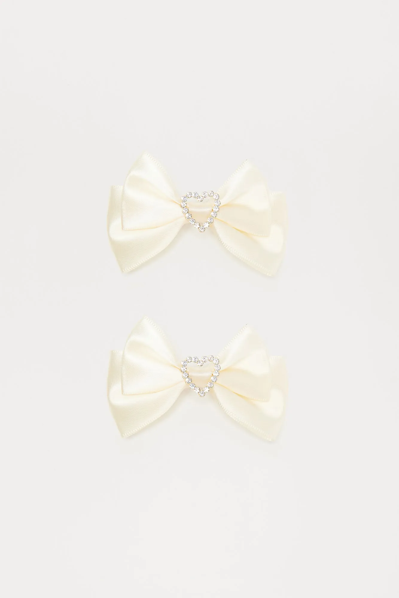 Love Like Mine Bow Hair Clip Set - Ivory