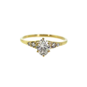 Marquise Cut Diamond & Pave Engagement Ring