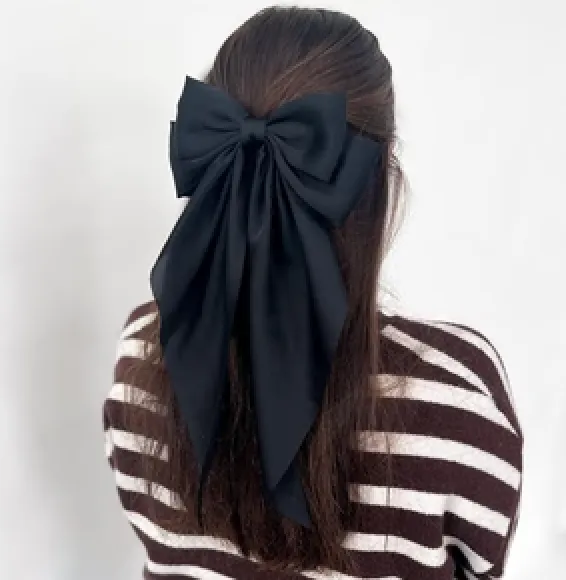 Midnight Hour Hair Bow Clip