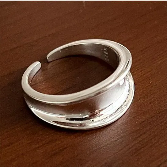 Minimalist Double Layered Polished Plain Ring