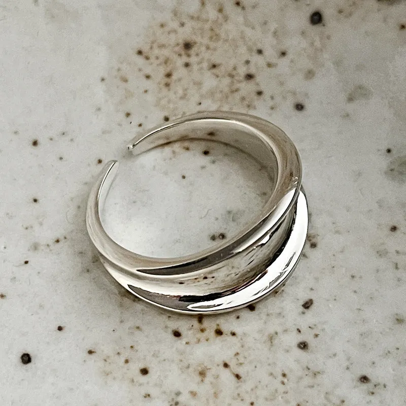 Minimalist Double Layered Polished Plain Ring