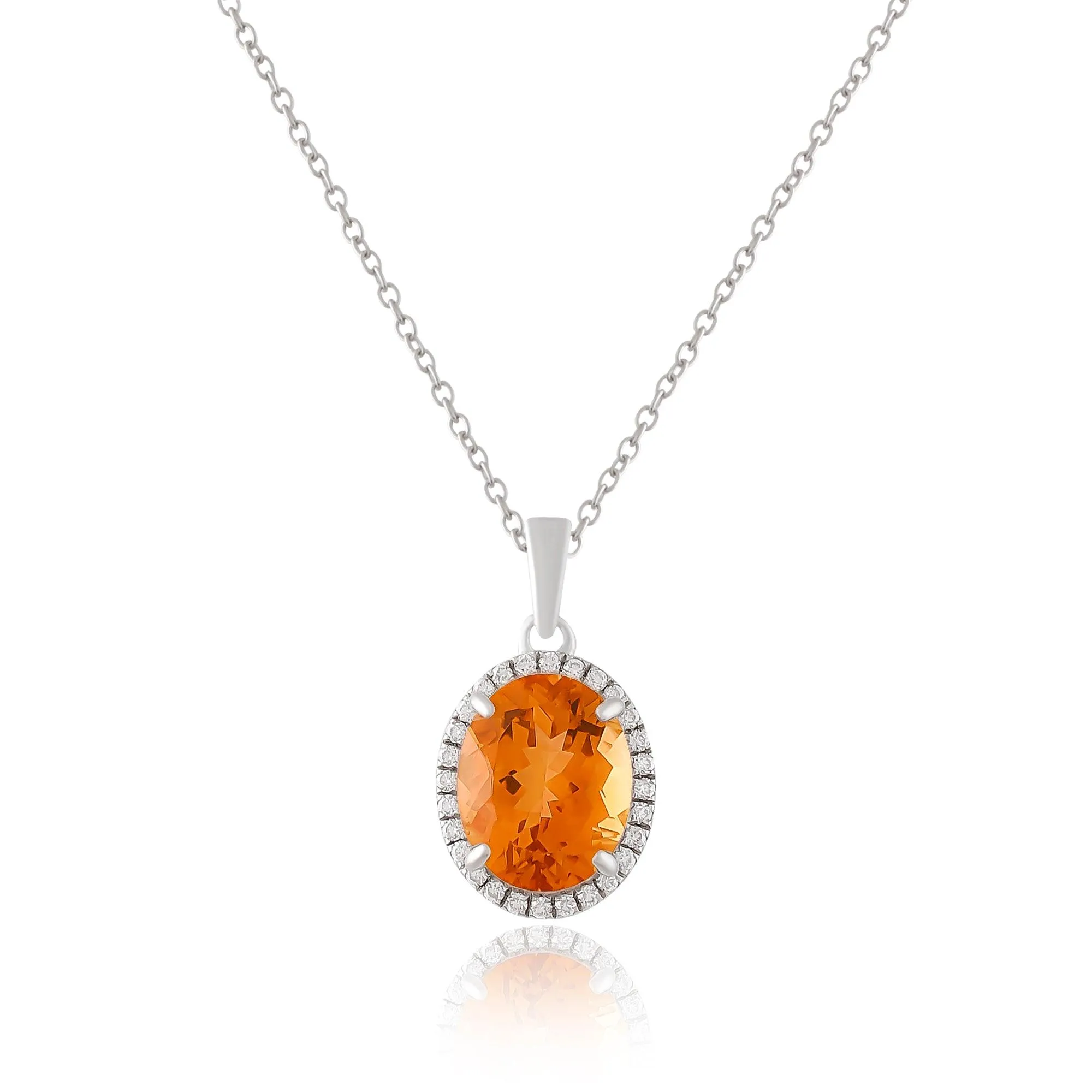 Natural Citrine Pendant Necklace