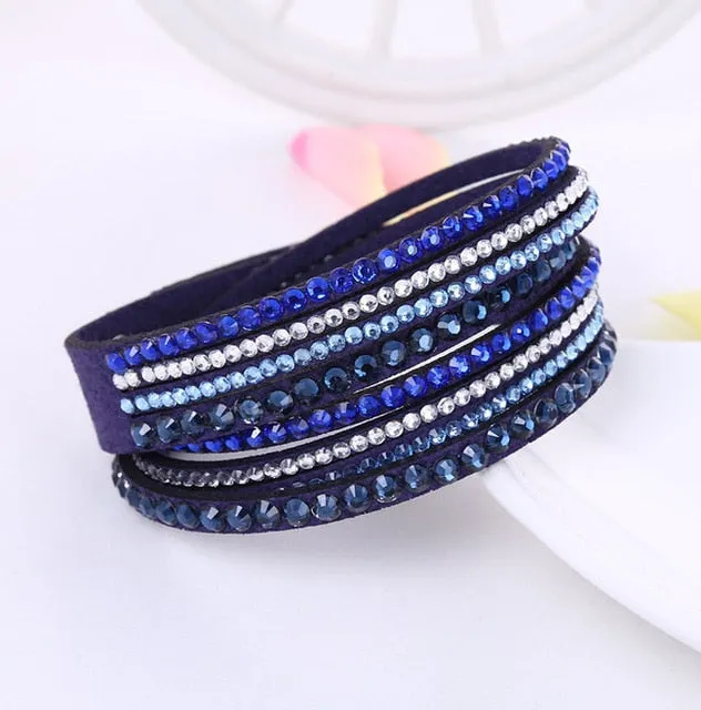 New Leather Rhinestone Bracelet