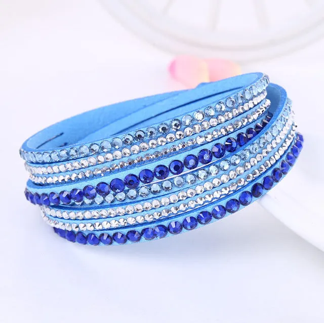 New Leather Rhinestone Bracelet