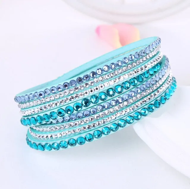 New Leather Rhinestone Bracelet