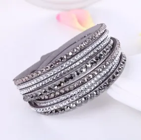 New Leather Rhinestone Bracelet