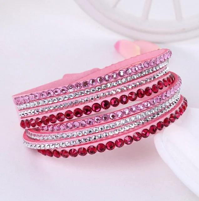 New Leather Rhinestone Bracelet