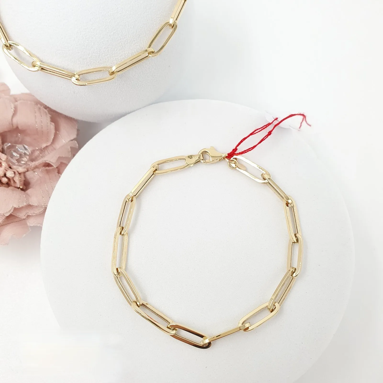 Paperclip Chain Bracelet 18K Gold