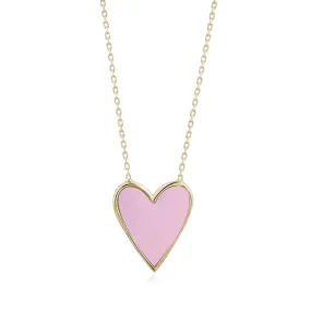 PINK ENAMEL HEART NECKLACE