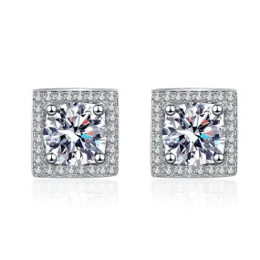 Quadrilateral Moissanite Earrings for Women