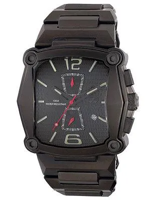 Reactor Nucleus Mens Watch - Black Coral Dial - Black Nitride Plated - Date