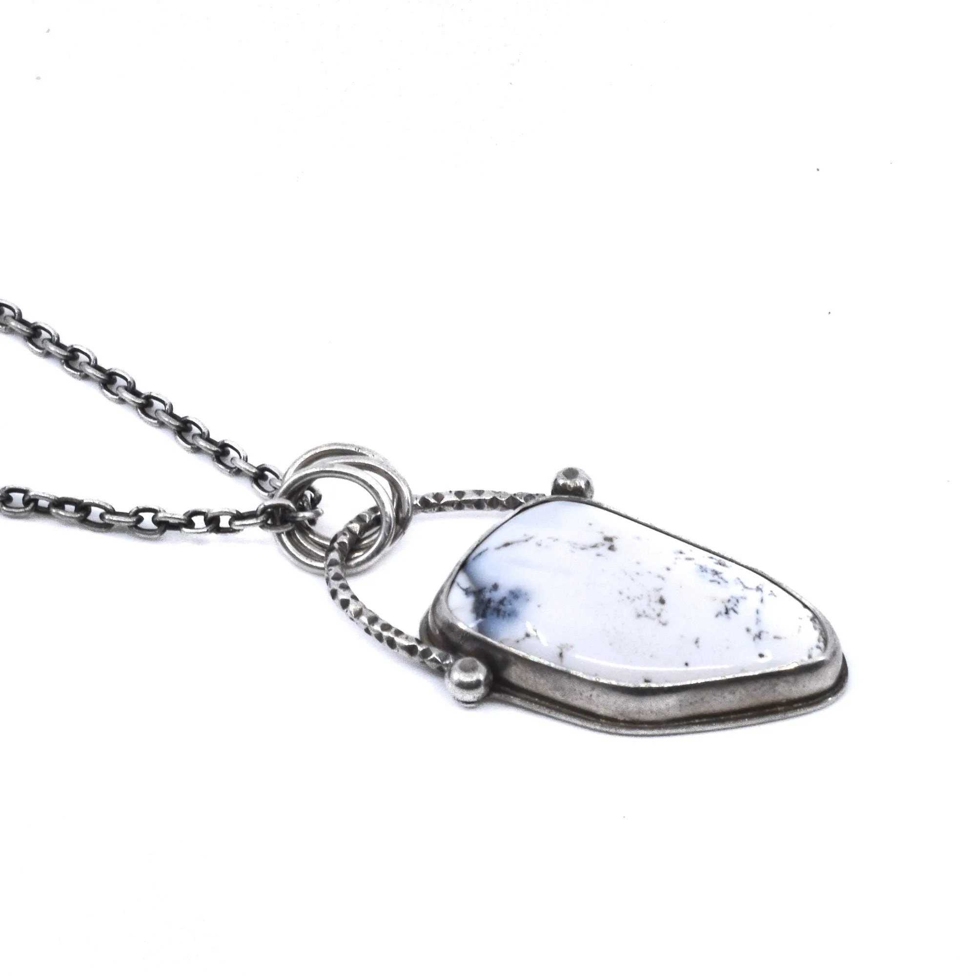 READY TO SHIP - Dendritic Opal Pendant - Ooak Silversmith Pendant - Dendritic Opal Necklace