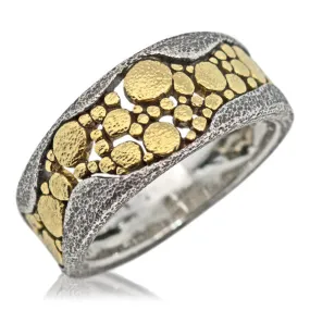 River Pebbles Hammer Textured Ring