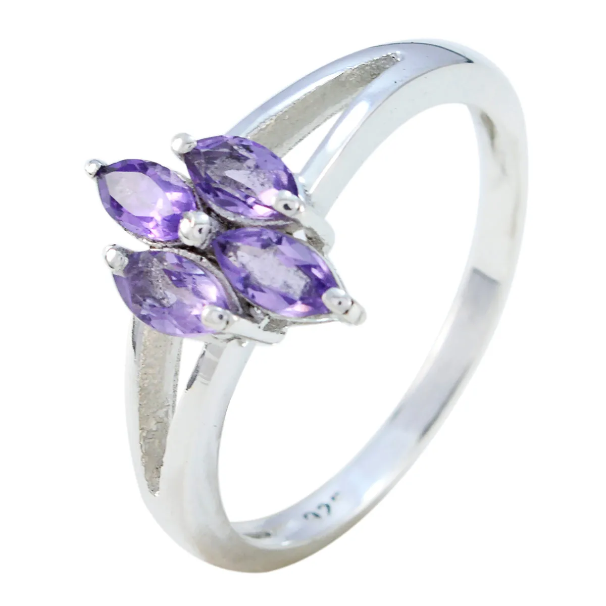 Riyo Appealing Gem Amethyst Sterling Silver Ring Faishonable Jewelry