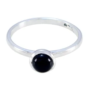 Riyo Fascinating Gemstones Black Onyx Solid Silver Rings Initial