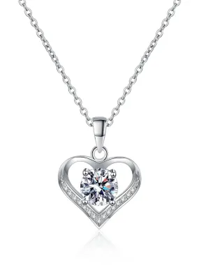 RSP 305 Radiant Love Moissanite Heart Dainty Necklace 1.0 Carat