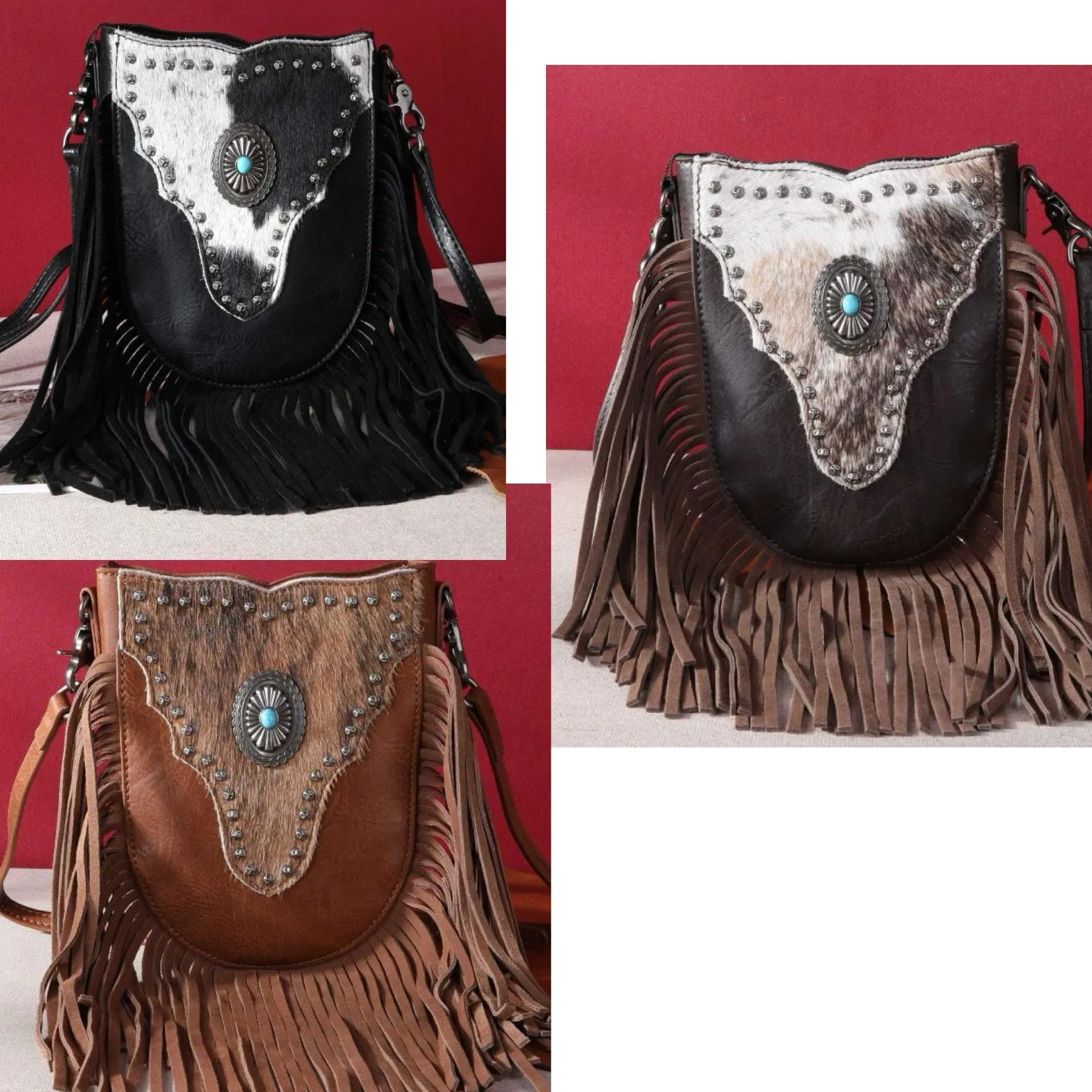 San Pueblo cowhide crossbody bag