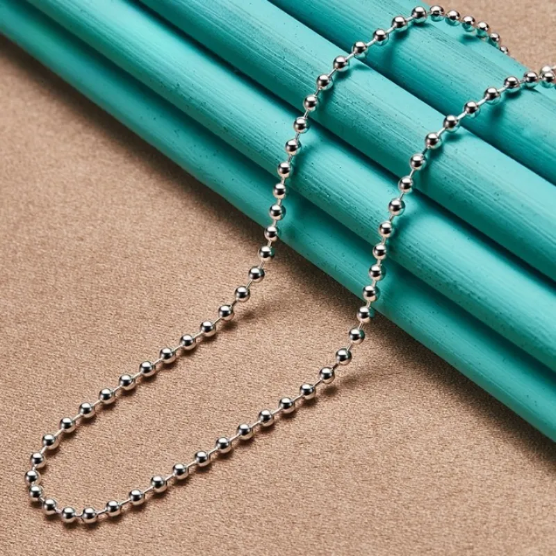 Silver Bead Necklaces Chains For Women