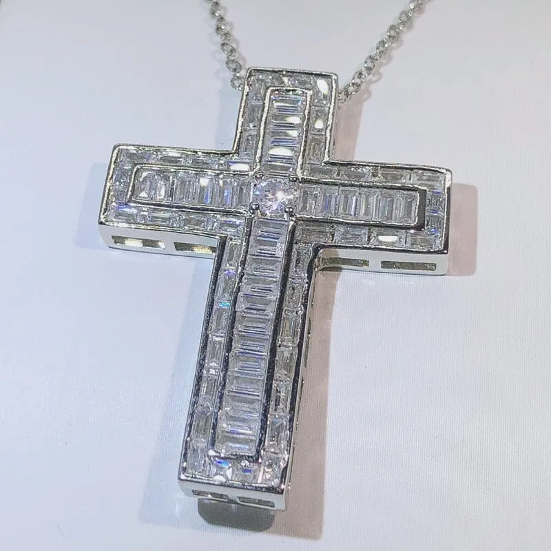 Silver Cross Pendant Necklace