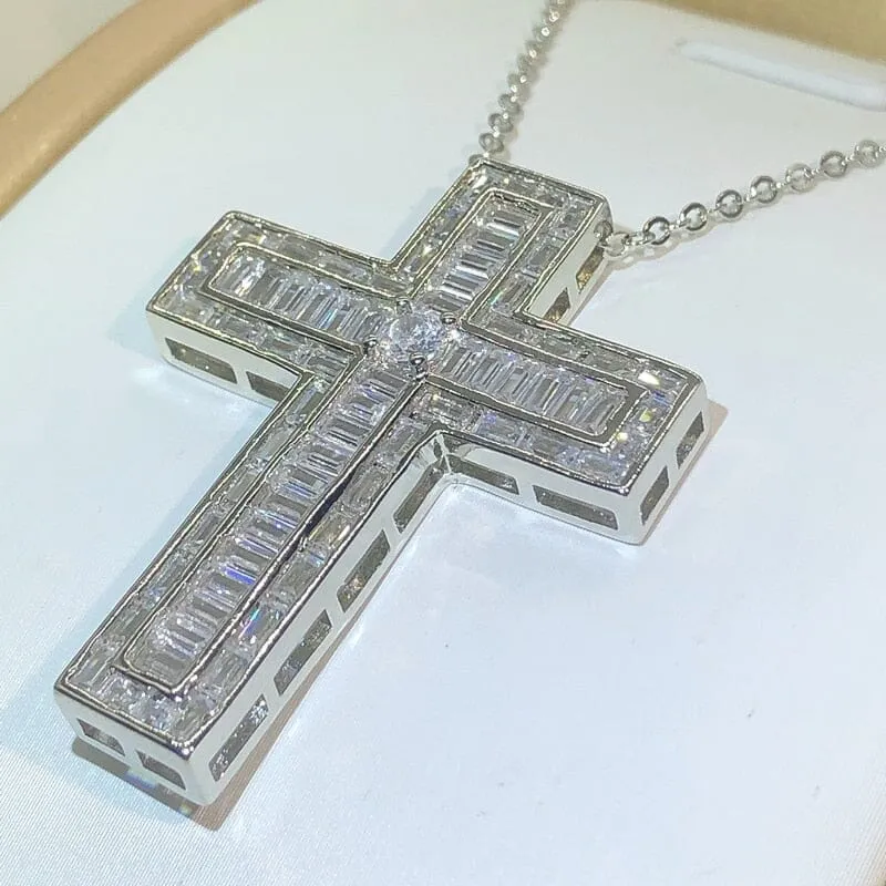 Silver Cross Pendant Necklace