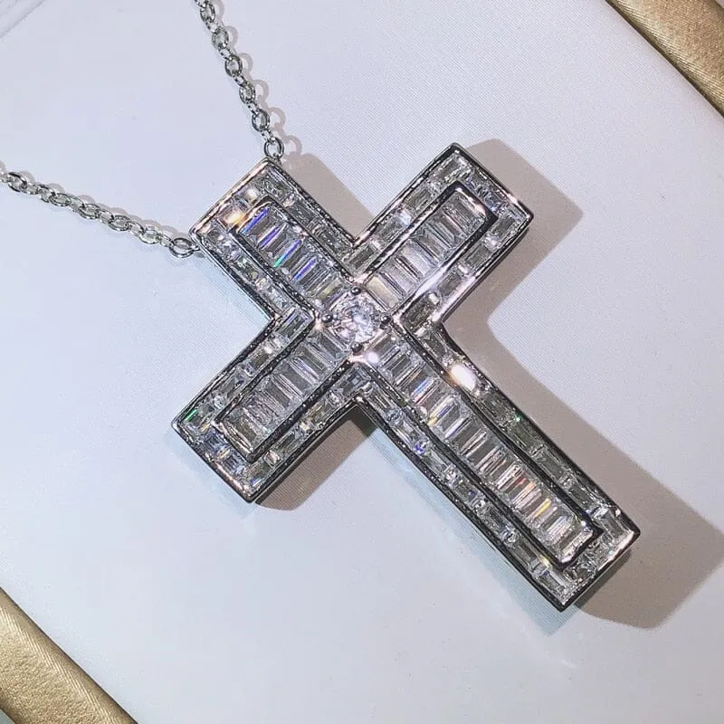 Silver Cross Pendant Necklace